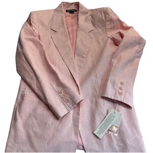 Vtg Savannah Linen Cotton Blazer Jacket Shell Pink 4 Lined NWT Preppy Coastal